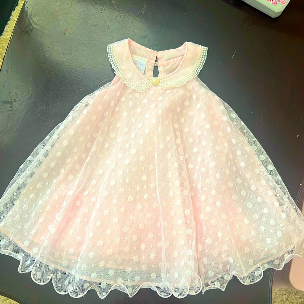 Beautiful polka dot pink dress size 24 months